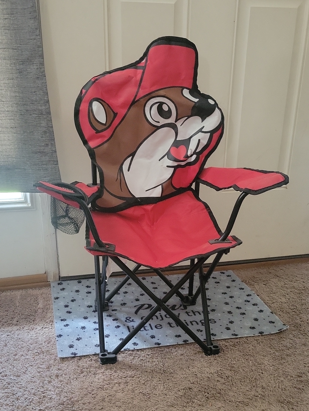 Buc-ee's- Kids Red Beaver Folding Camp Chair